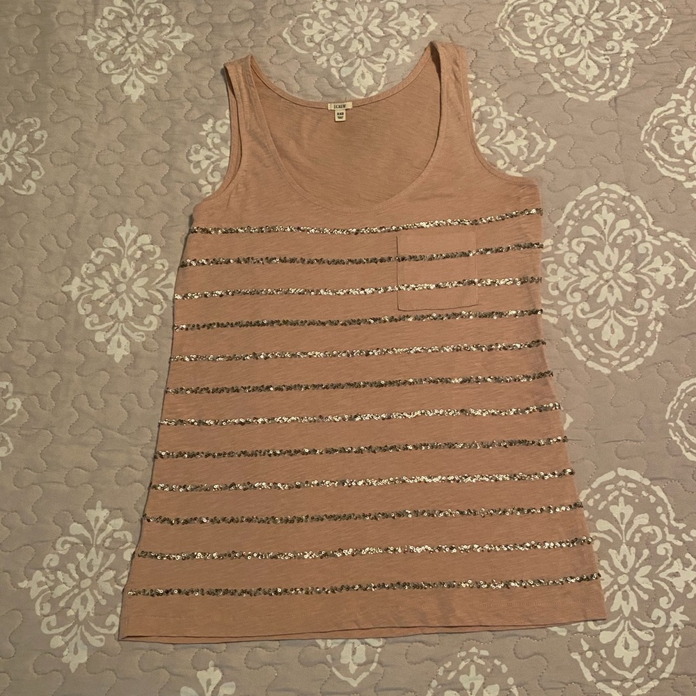 JCrew pink sequin tank